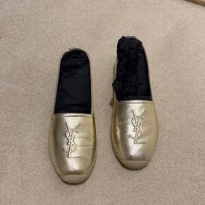 Saint Laurent Metallic Gold Espadrilles